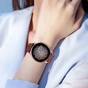 Replacement 20mm silicone watch strap with floral cutout design for smartwatches detail view.