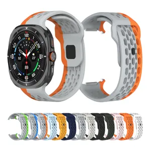 Breathable Silicone Watch Strap For Smartwatch Replacement Mesh Sports Wristband With Secure Square Buckle