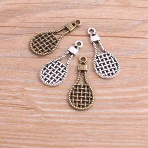 Legierung Tennisschläger Anhänger Sportliche Charms Für DIY Armband Halskette Herstellung Antik Bronze Und Silber Zubehör