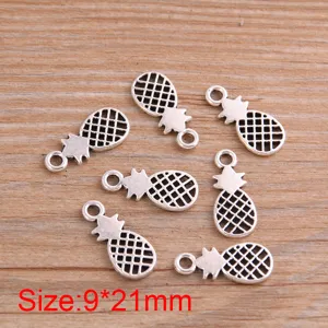 Detailed view of 9x21mm pineapple alloy charms, perfect for DIY jewelry making and craft projects.