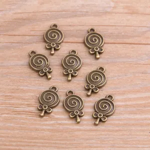 Vintage DIY alloy jewelry accessories bow lollipop pendant charms for handmade crafts
