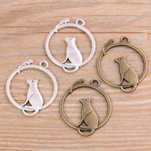 Legierung Känguru Anhänger Charms Tier Design Antike Bronze Silber Galvanisiert Handgefertigter Schmuck Zubehör Basteln DIY Kleine Charms