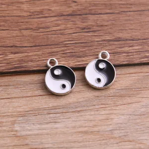 Yin Yang Tai Chi Charm Pendant Set Alloy Enamel DIY Jewelry Making Craft Accessories Main View