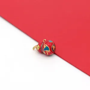 Traditional Chinese gold-plated cloisonne gourd pendant DIY jewelry accessory charm.