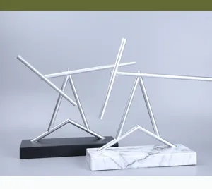 Escultura cinética de metal juguete de equilibrio decoración de escritorio oficina ornamento.