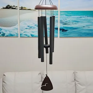 Details of the 85cm metal wind chime with 5 aluminum tubes, perfect for home and garden decor.