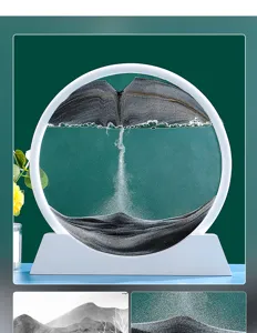 Weisser Rahmen bewegte Sandkunst Bild 3D Tiefsee Sandlandschaft Display Heimtextilien