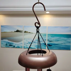 Outdoor metal wind chime top hook and hanging strings for garden patio home yard decoration.