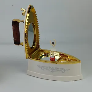 Boîte à musique à bijoux en forme de fer à repasser avec ballerine, cadeau déco rétro