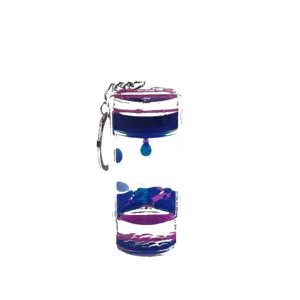 Creative dual color oil drop liquid motion keychain sensory toy portable pendant gift decor