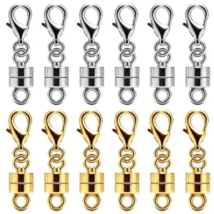 14K Gold Plated Magnetic Lobster Clasp For Necklaces Bracelets DIY Jewelry Findings Making Magnetic Connector Buckle