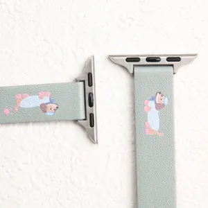 Compatible with Apple Watch leather band cute cartoon dachshund printed strap replacement
