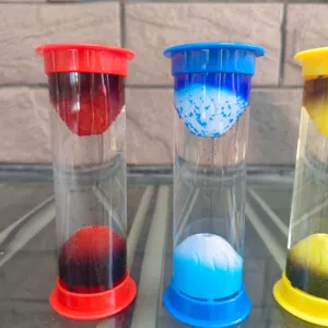 Zylinder flüssige Bewegung Sanduhr, bunte Öl Tropfen Timer Stressabbau Spielzeug Dekor.