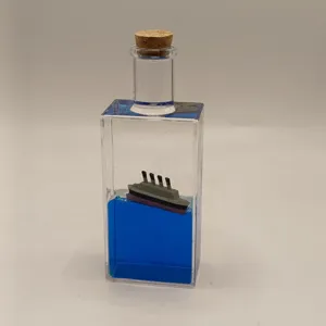 Unsinkable ship fluid drift bottle Titanic cruise ship liquid desktop ornament decor item