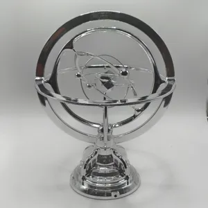 Silver perpetual motion desk toy celestial globe kinetic sculpture office desk decor USB