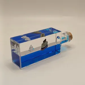 Titanic cruise ship fluid drift bottle liquid motion toy creative desktop decorative ornament gift