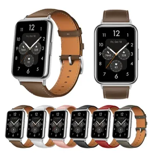 Genuine Leather Watch Band Strap Replacement For Huawei Fit 2 Fit 3 Fit 4 Smartwatch With Metal Buckle And Stitching Unisex Fashion Watch Strap