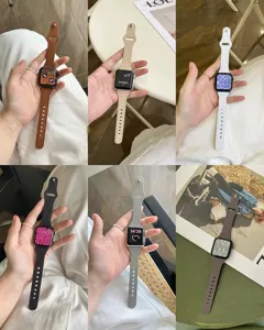 Stylish slim leather strap for Apple Watch elegant waist design replacement watch band