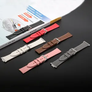 Genuine leather watch band replacement strap fit for smartwatch, premium cowhide material.