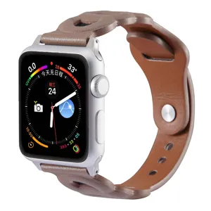 Leather Watch Band For Smart Watch Triple Ring Design Replacement Strap Fashion Wristband For Watch Accessories