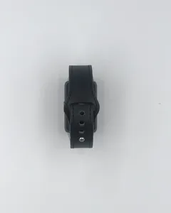 Correa de repuesto de cuero genuino negro para reloj inteligente, correa suave con pasador de metal.