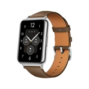 Genuine leather watch band replacement strap compatible with smartwatch fitness tracker.