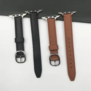 Cinturino di ricambio in vera pelle per smartwatch, nei classici colori nero e marrone.