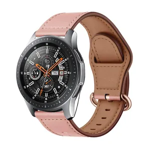 Rosa Echtleder Uhrenarmband für Smartwatch, 20mm 22mm klassisches Freizeitersatzarmband.