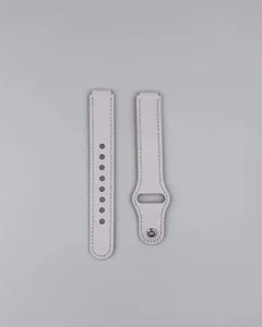 Correa de repuesto para reloj inteligente de cuero blanco con hebilla de metal
