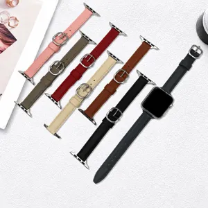 Cinturino in Vera Pelle Compatibile Con Smartwatch Cinturino Sottile da Donna Stile Minimalista