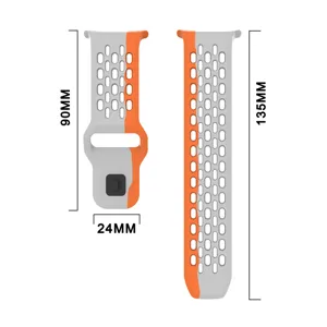 Replacement silicone watch strap for Galaxy Watch Ultra, breathable perforated design.