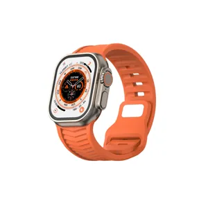 Bracelet de Rechange en Silicone pour Montre Connectée Sport Rayure Diagonale Étanche Accessoires de Montre