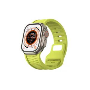 Bracelet de montre en silicone durable pour Apple Watch Ultra, bracelet de sport avec boucle.