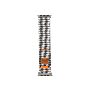 Bracelet de montre tissé motif pied-de-poule pour Apple Watch de remplacement élégant