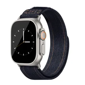 Bracelet de montre en jean de remplacement compatible apple watch ultra serie tisse elegant