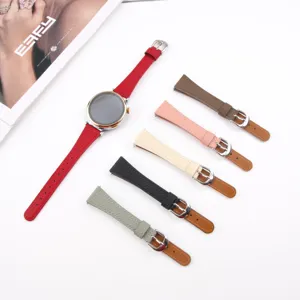 Women's Litchi Pattern Leather Watch Band Wasp Waist Design Replacement Strap For Apple Watch Huawei Smart Watch