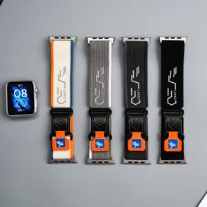 Bracelet de montre en nylon trail avec boucle métal à dégagement rapide pour Apple Watch.
