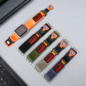 Nylon watch band compatible with Apple Watch Ultra 9 10, outdoor sports loop strap