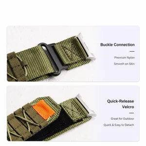 Nylon Loop Watch Band With Velcro For Samsung Galaxy Watch Replacement Woven Wristband Outdoor Sports Strap