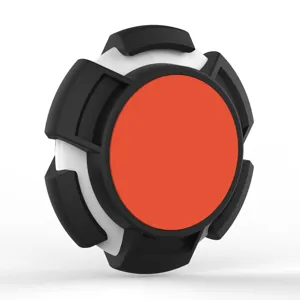 Magnetic protective case for Apple AirTag tracker, rugged black white orange design accessory