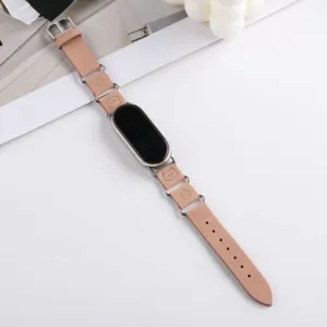 Bracelet de montre en cuir avec charmant gaufrage d'ours, bracelet de rechange élégant.