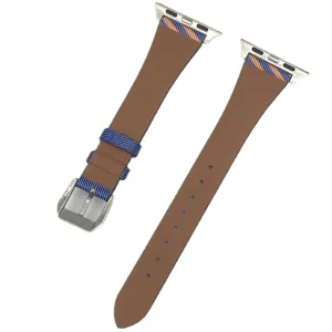 Slim leather watch band compatible with smart watch stylish design replacement strap
