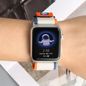 Bracelet de montre en nylon compatible avec Apple Watch ultra 2 serie 9 10, bracelet sport.
