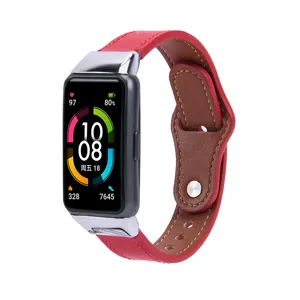 Cinturino di ricambio in pelle con connettore in metallo per smartwatch, accessorio.