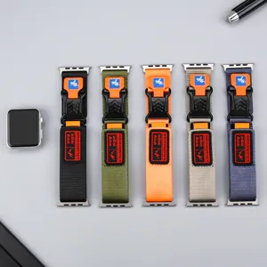 Outdoor nylon watch band compatible with Apple Watch Ultra series, multi-color durable strap