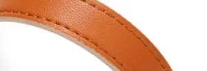 Detailed macro close up of leather replacement watch strap texture for smart wearable accessories