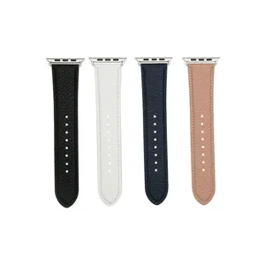 Bracelets de rechange en cuir pour Apple Watch, compatibles avec toutes les séries, élégants.