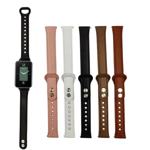 Replacement leather watch straps for smart bands, multi-color solid watch bands.