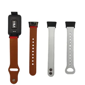 Replacement leather watch strap for Xiaomi Band 7 Pro, single and double pin buckle design.