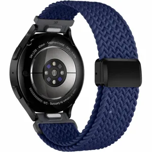 Bracelet de montre magnétique tressé en nylon bleu de rechange pour montre connectée 20mm 22mm
